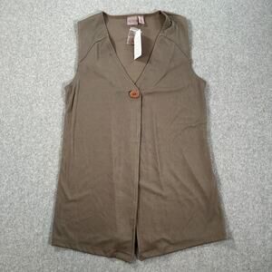 Chico’s Easywear Tulip Vest Tunic Women's Small /0 Taupe Sleeveless New
